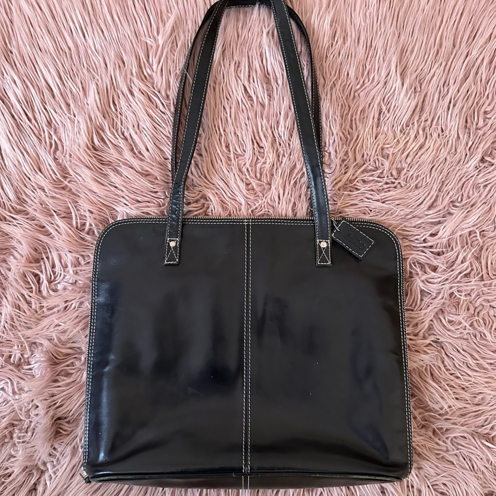 Latico Brand Black Leather Tote Bag